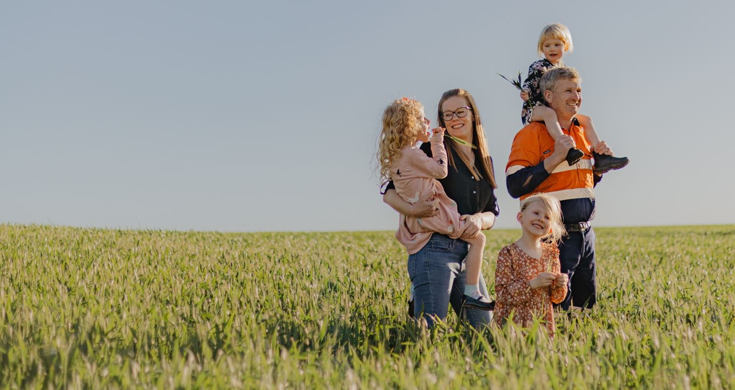 Family in crop